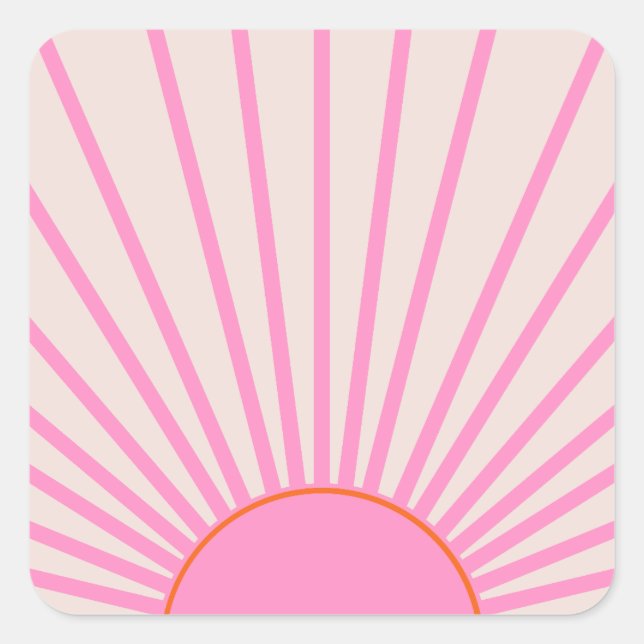 Le Soleil 01 Sun Pink Sunshine Quadratischer Aufkleber (Vorderseite)