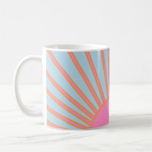 Le Soleil 02 Retro Sun Rosa und Blau Sunshine Kaffeetasse