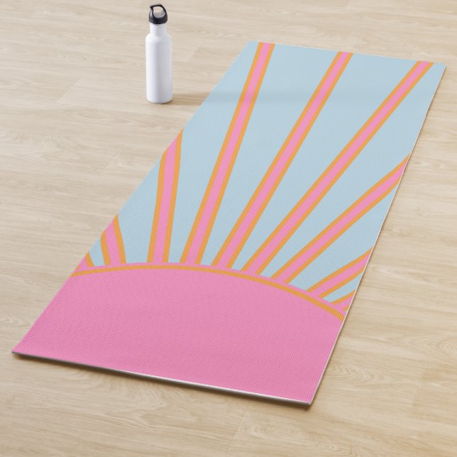 Le Soleil 02 Retro Sun Rosa und Blau Sunshine Yogamatte (Beispiel)