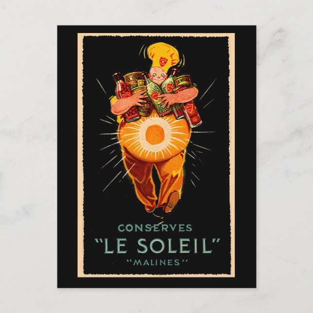 Le Soleil Konserven Postkarte (Vorderseite)
