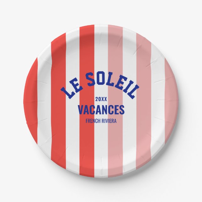 Le Soleil Vacances Côte d'Azur Pappteller (Vorderseite)