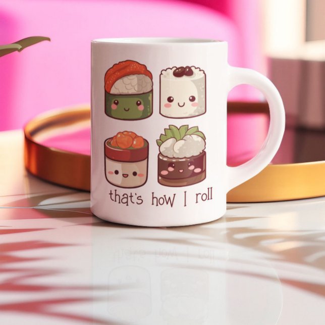 Le the Good Times Roll Kawaii Sushi Kaffeetasse (Von Creator hochgeladen)