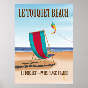 Le Touquet Beach Vintages französisches Reiseplaka Poster