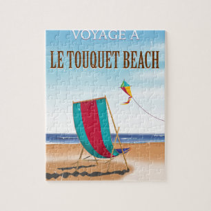 Le Touquet Beach Vintages französisches Reiseplaka Puzzle