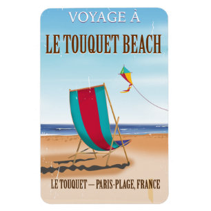 Le Touquet Strand Vintage-französisches Reiseplaka Magnet