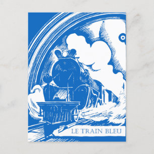 Le Train Bleu Blauer Zug Vintage-Reiseliteratur Postkarte