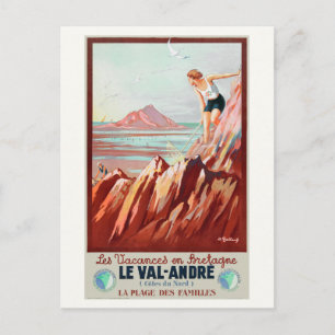 Le Val André France Vintage Poster 1930 Postkarte