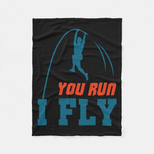 Le Vault Funny Levault Vaulting You Run I Fly  Fleecedecke (Vorderseite)