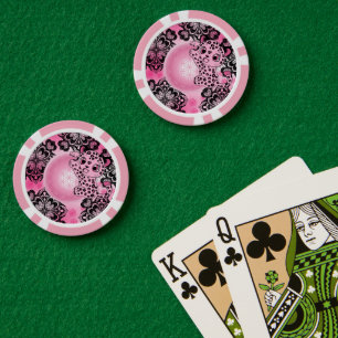 Léa der rosa Leopard Pokerchips