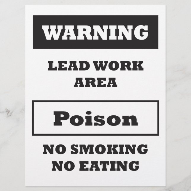 Lead Paint Hazard Sign Flyer (Vorne)