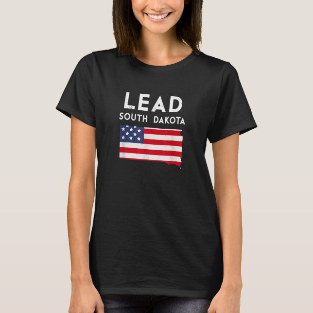 Lead South Dakota USA State America Travel South D T-Shirt (Vorderseite)