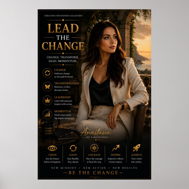 Lead The Change – Office Motivation Poster (Vorne)
