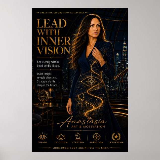 Lead With Inner Vision – Executive Leadership Post Poster (Vorne)