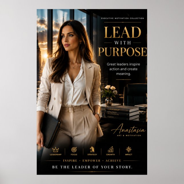 Lead With Purpose – Executive Motivation Wall Art Poster (Vorne)