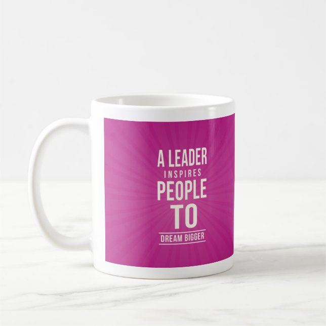 Leader mug - pink with quote kaffeetasse (Links)
