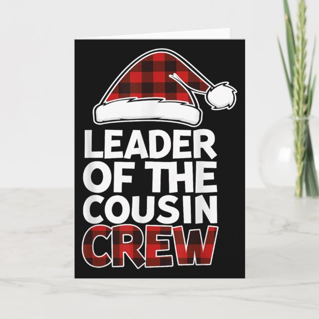 Leader Of The Cousin Crew Christmas Buffalo Red Pl Karte (Vorderseite)