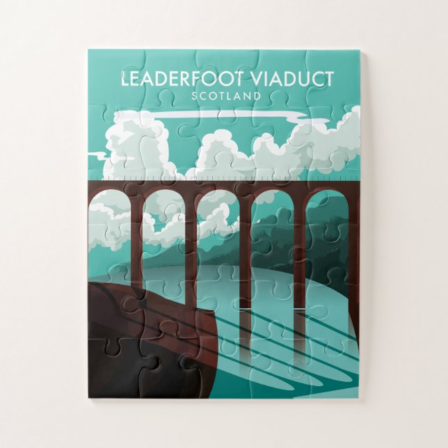 Leaderfoot Viaduct Schottland Reiseplakat Puzzle (Vertikal)