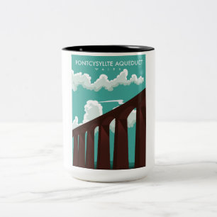 Leaderfoot Viaduct Schottland Reiseplakat Zweifarbige Tasse