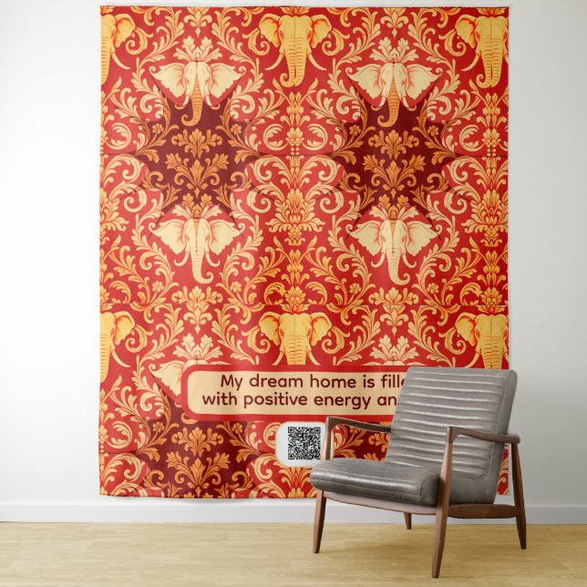 Leadership & Protection: The Enduring Elephant Sym Wandteppich (Beispiel)