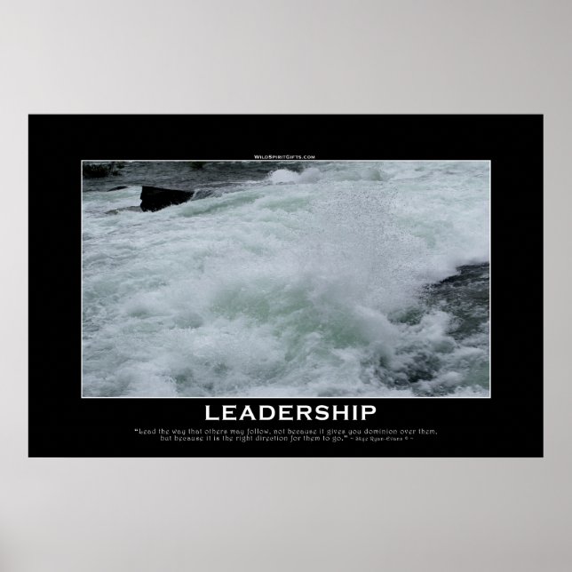 LEADERSHIP River Rapid Motivierend Foto Print Poster (Vorne)