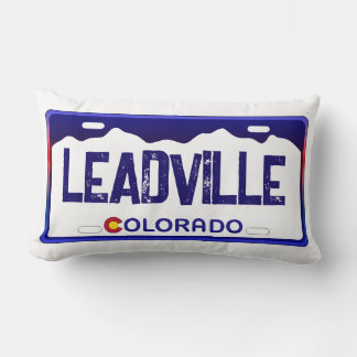 Leadville Colorado Blauer Nummernschild Lendenkissen