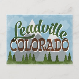 Leadville Colorado Fun Retro Snowy Mountains Postkarte