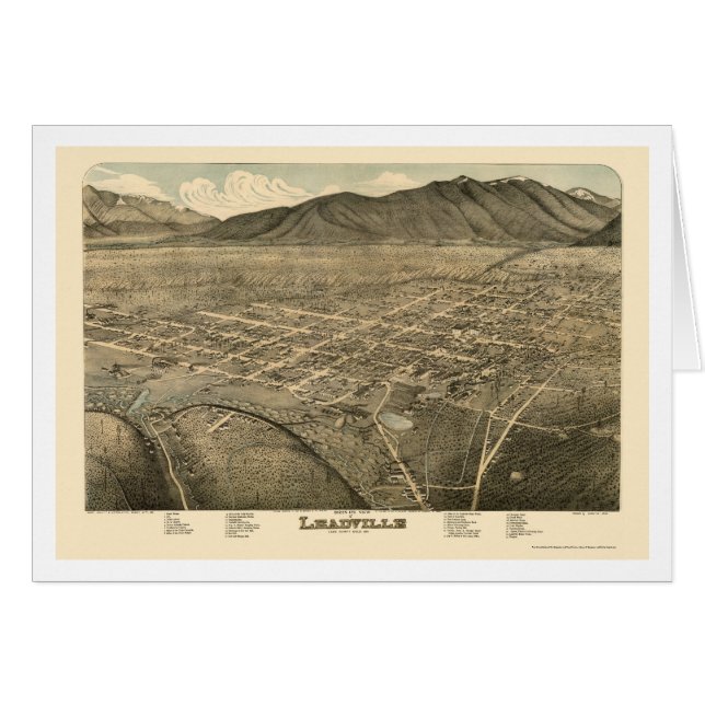 Leadville, panoramische Karte Co - 1879 (Vorderseite (Horizontal))