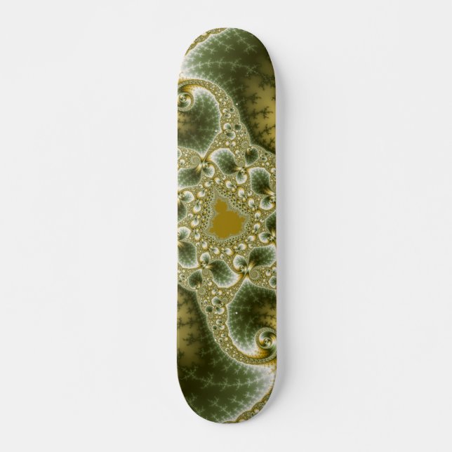Leaf and Gold - Fraktal Art Skateboard (Vorne)