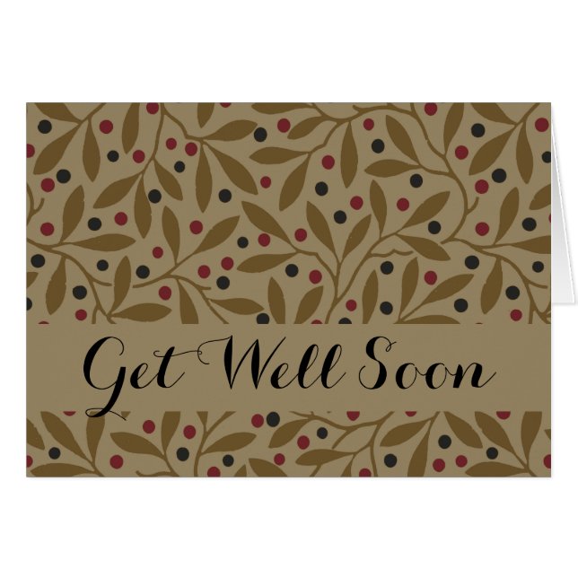 Leaf Berry Classic Hübsches Muster Kunst (Vorderseite (Horizontal))