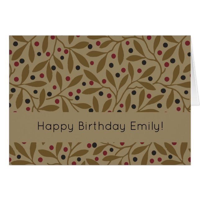 Leaf Berry Classic Hübsches Muster Kunst (Vorderseite (Horizontal))