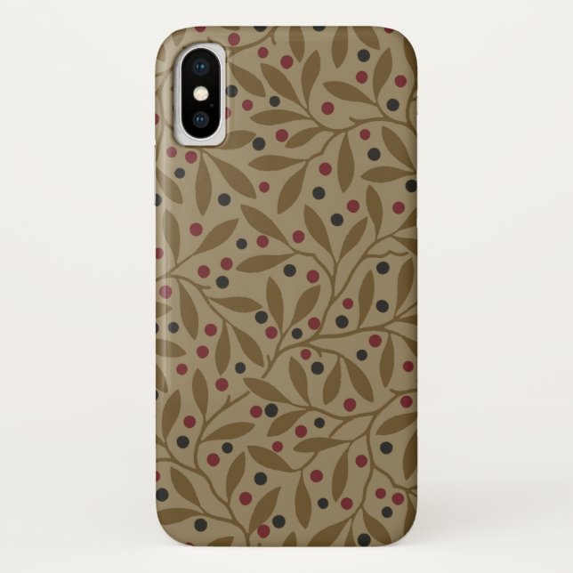 Leaf Berry Classic Hübsches Muster Kunst Case-Mate iPhone Hülle (Rückseite)