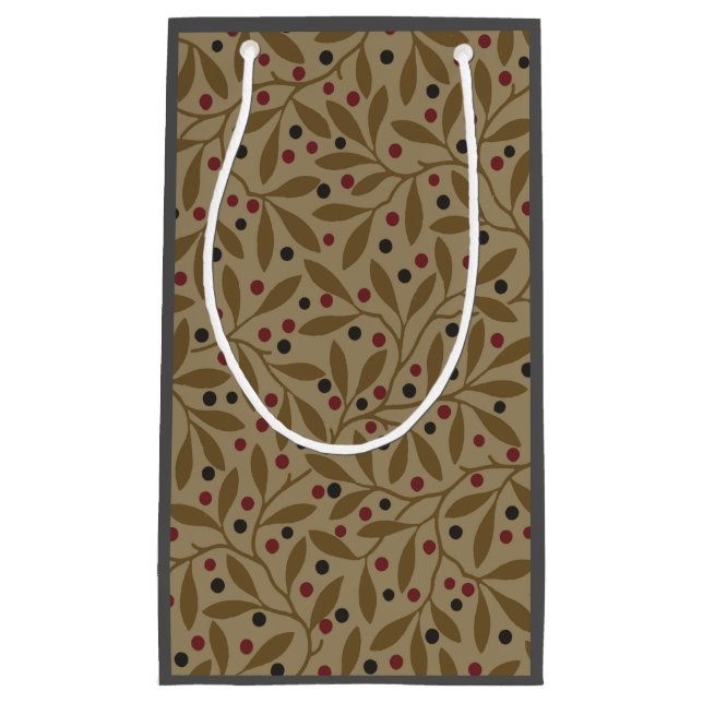 Leaf Berry Classic Hübsches Muster Kunst Kleine Geschenktüte (Vorderseite)