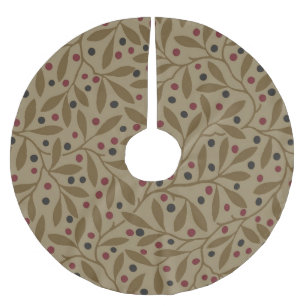 Leaf Berry Classic Hübsches Muster Kunst Polyester Weihnachtsbaumdecke