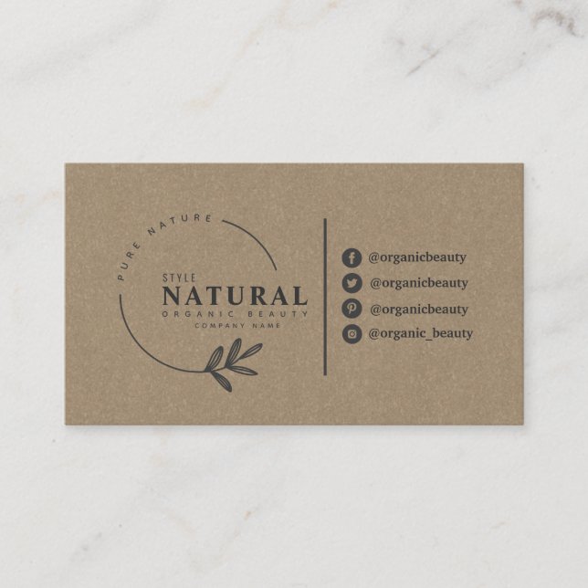 Leaf Bio Beauty Business Card Visitenkarte (Vorderseite)