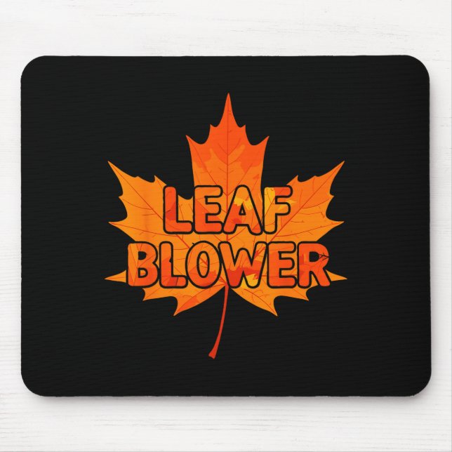 Leaf Blower Autumn Funny Halloween Matching Couple Mousepad (Vorne)