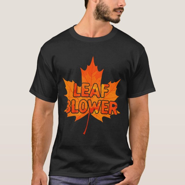 Leaf Blower Autumn Funny Halloween Matching Couple T-Shirt (Vorderseite)