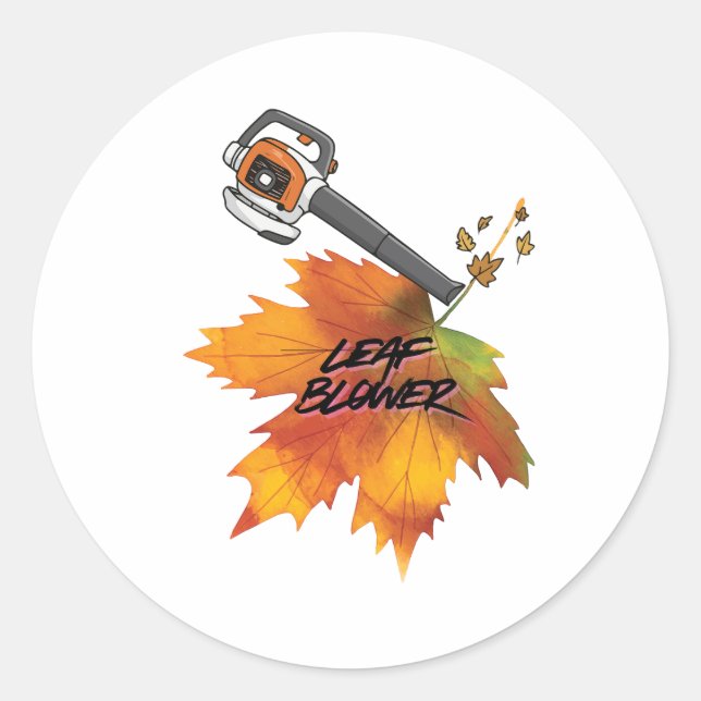 Leaf Blower Fall Costume Runder Aufkleber (Vorderseite)