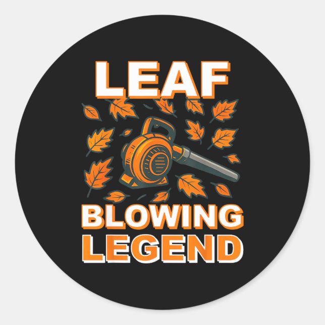 Leaf Blower Shirt Men Funny Lawn Care Leaf Blowing Runder Aufkleber (Vorderseite)