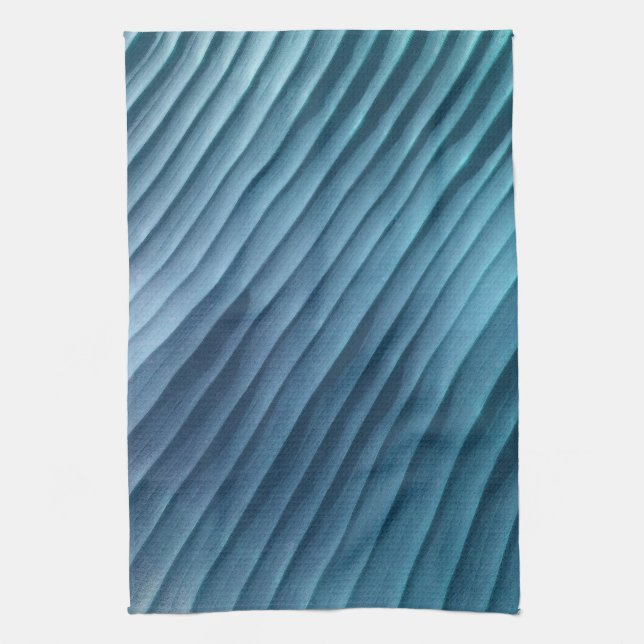Leaf Blue Diagonal Handtuch (Vertikal)
