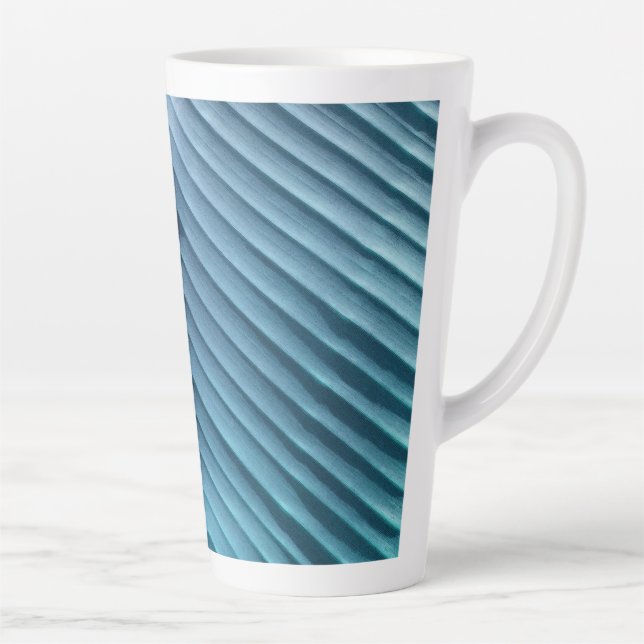 Leaf Blue Diagonal Milchtasse (Rechts)