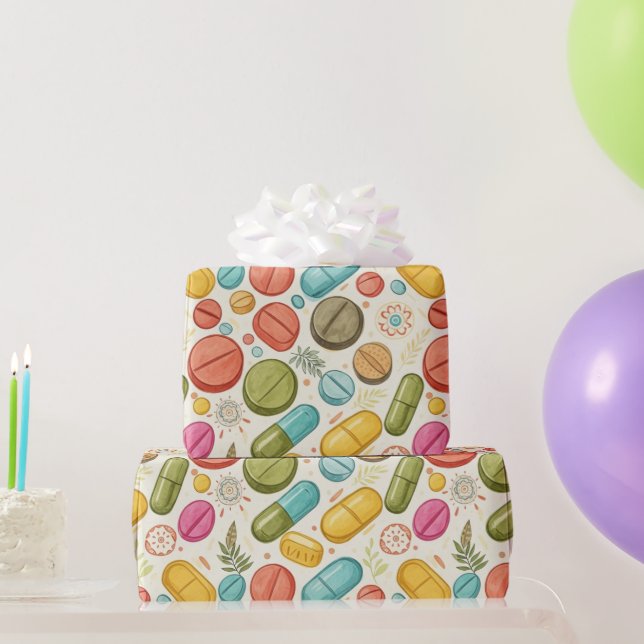 Leaf Boho Farbkapsel für Gesundheitswesen und Phar Geschenkpapier (Partygeschenke)