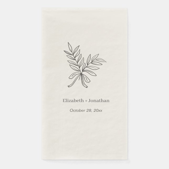 Leaf Bouquet Wedding Verlobung Bridal Show Serviette (Vorderseite)