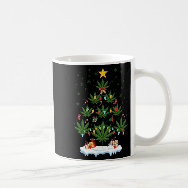 Leaf Christmas Tree Weed Stoner Xmas Premium  Kaffeetasse (Rechts)