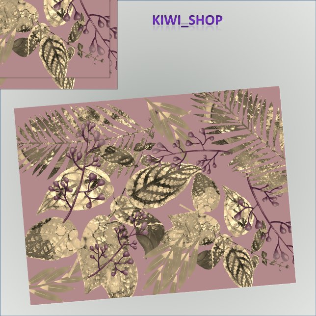 Leaf Collage mit Beeren Dusky Pink Seidenpapier (Gifts or crafts as a couple of ideas, Makes a gift extra special with trendy botanical)