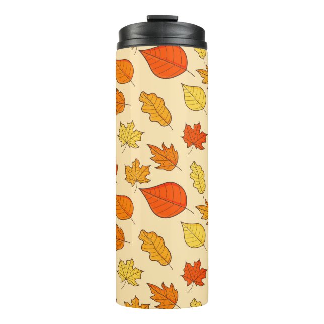 Leaf Concept Pattern. Bleifall und Herbstsymbol, Thermosbecher (Vorderseite)