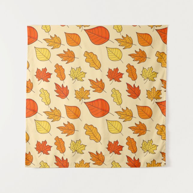 Leaf Concept Pattern. Bleifall und Herbstsymbol, Wandteppich (Vorderseite)