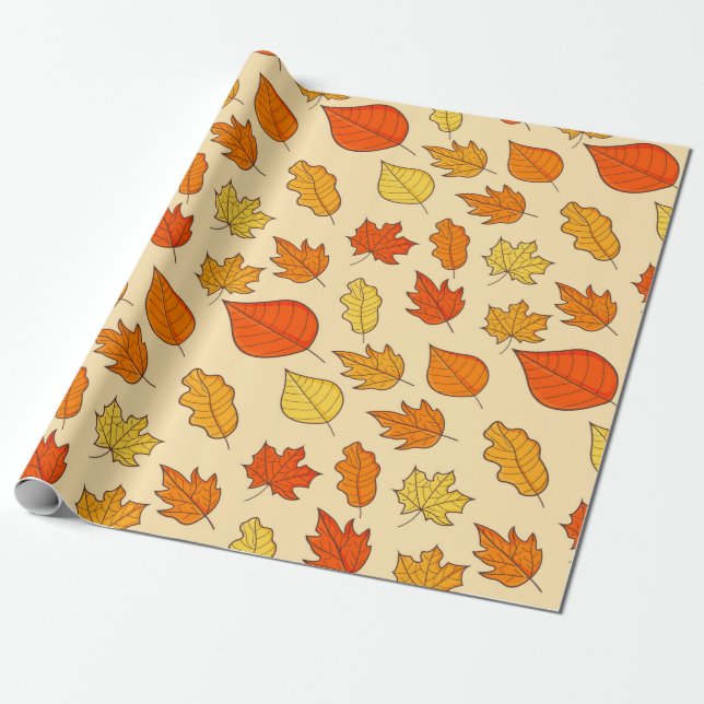 Leaf Concept Pattern. Leaf Fall and Autumn Symbol, Geschenkpapier (Ungerollt)