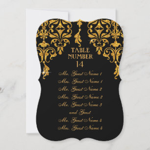 Leaf Damask Art Nouveau Tischdiagramm Einladung