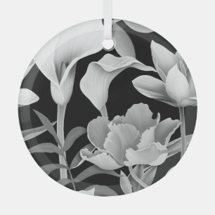 Leaf der tropischen Blume: Nahtloses Muster Ornament Aus Glas