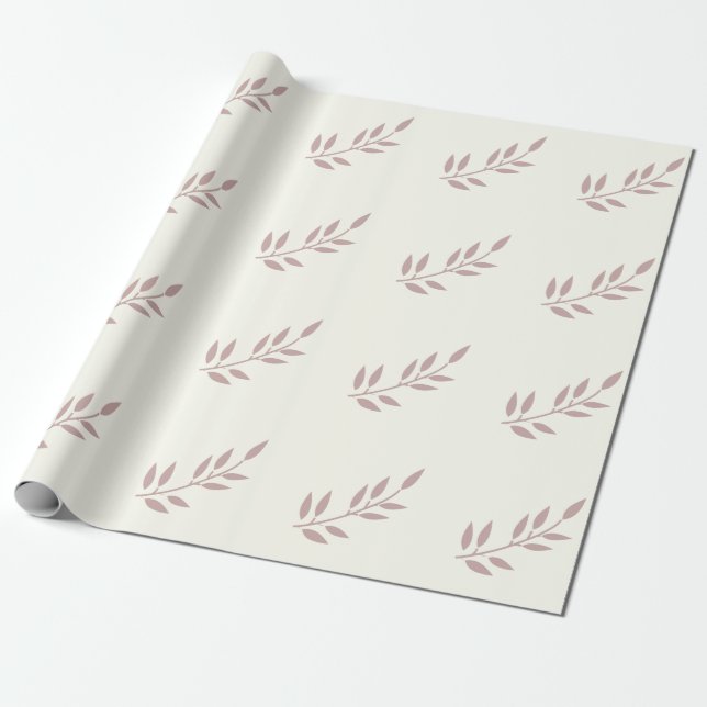 Leaf Dusty Rose Hochzeiten Pink Ivory Off White Geschenkpapier (Ungerollt)